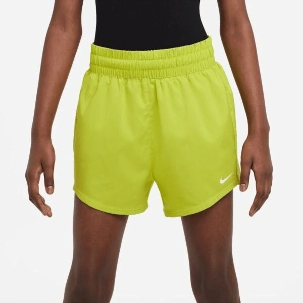 Nike One Shorts Girls' Bright Cactus/White, Size M
